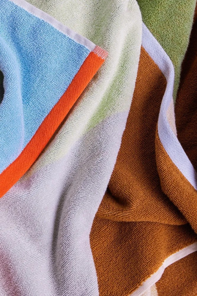 Modrá froté bavlnená osuška 70x140 cm Block – Hübsch