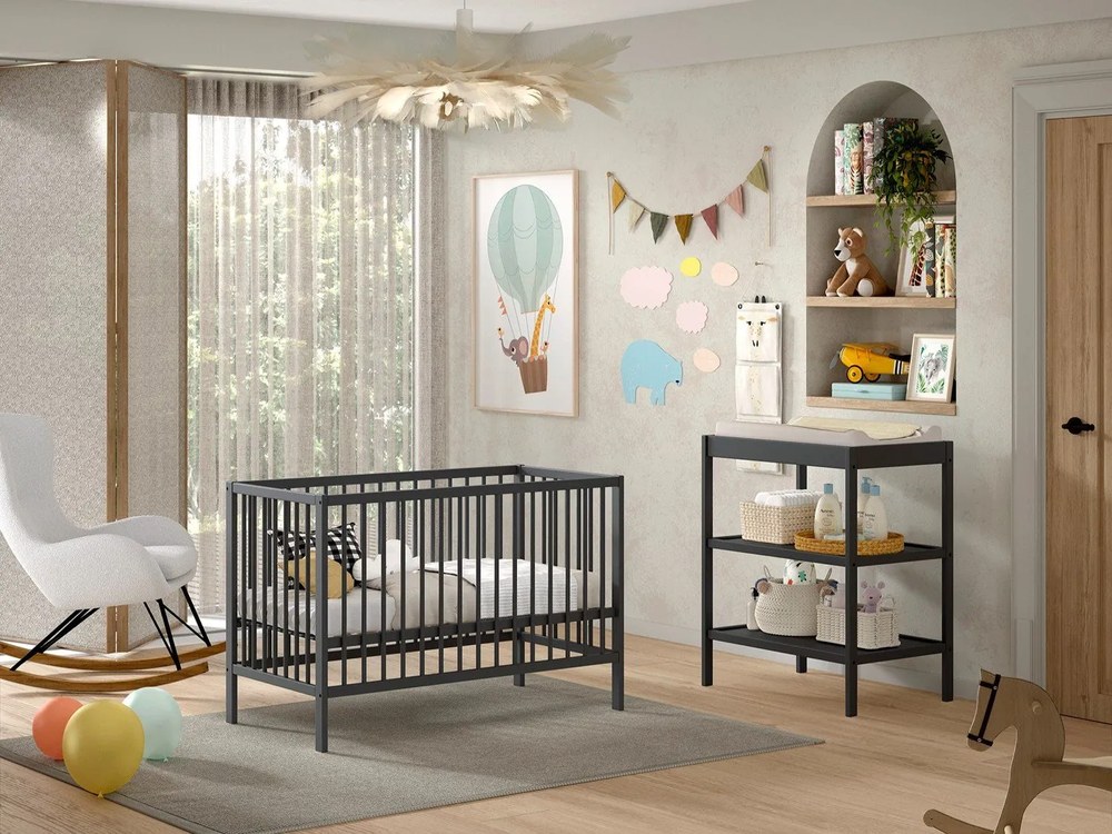 Biele hojdacie detské kresielko z textílie buklé ROCKY – Vipack