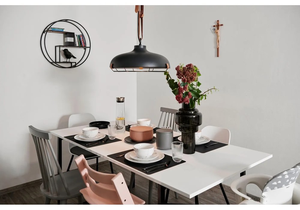 Čierna/v prírodnej farbe poschodová polica z masívu paulownie 62 cm Rotterdam – House Nordic