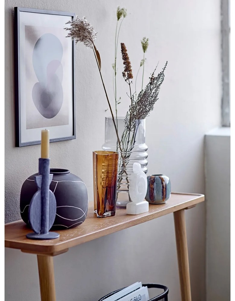 Čierna terakotová váza Bloomingville Niza, výška 16,5 cm