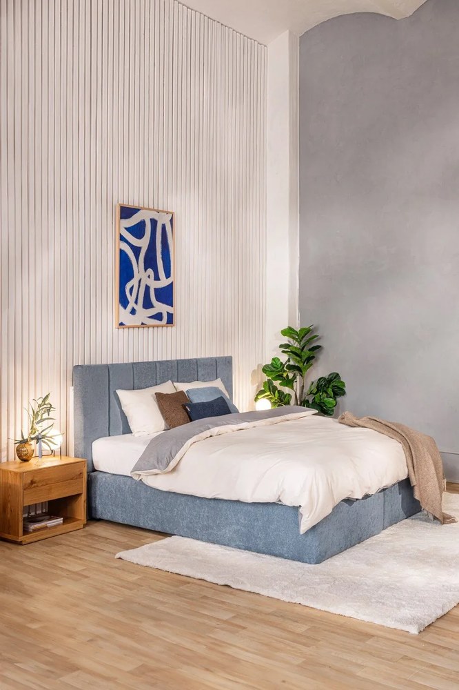 Modrá boxspring posteľ 180x200 cm Olia Bold Line – Bonami Selection