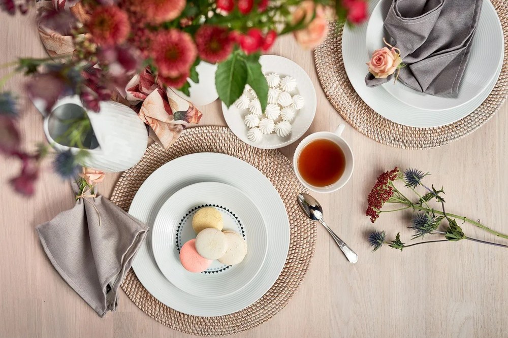 Biele ratanové prestieranie Tiseco Home Studio, ⌀ 36 cm