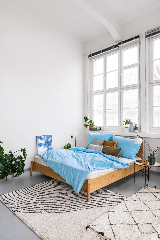 Biela bavlnená elastická plachta Good Morning, 180 x 200 cm