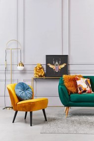 Horčicovožlté kreslo WOOOD Sara