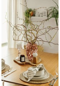 Mlynček z dubového dreva na korenie s bielym detailom z porcelánu Kähler Design Hammershoi, výška 13 cm