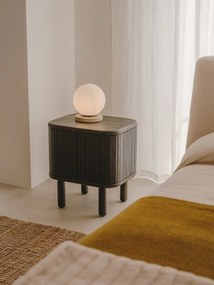 Biela stolová lampa so skleneným tienidlom (výška 22 cm) Malachi – Kave Home