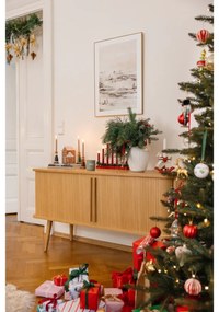 Drevené svietniky s vianočným motívom v súprave 3 ks Betiel – Bloomingville