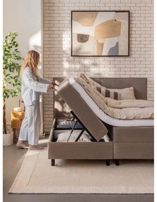 Boxspring posteľ taupe s úložným priestorom 180x200 cm Elva Bold – Bonami Selection