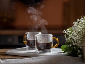 Sklenené hrnčeky v súprave 2 ks na espresso 80 ml Amber – Vialli Design
