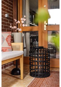 Súprava 2 čiernych bambusových lampášov Hübsch Bamboo Garo