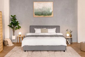 Sivá čalúnená dvojlôžková posteľ s úložným priestorom s roštom 160x200 cm Myra Slim Line – Bonami Selection