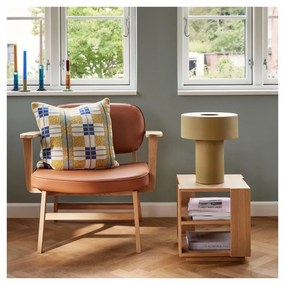 Oranžové kreslo z imitácie kože Hübsch Haze