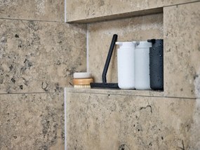 Čierny nástenný kameninový dávkovač mydla 450 ml Ume - Zone