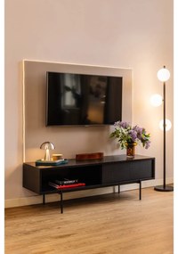 Čierny TV stolík v dekore jaseňa 140x45 cm Angus – Actona