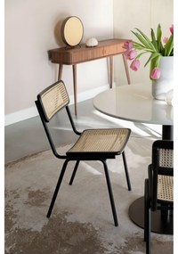 Čierne ratanové jedálenské stoličky v súprave 2 ks Jort - Zuiver