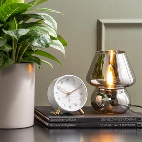 Biely budík Karlsson Lofty, ø 11 cm