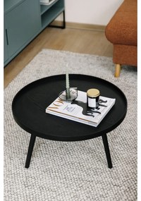 Čierny konferenčný stolík WOOOD Mesa, Ø 78 cm