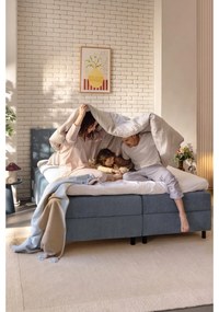 Modrá boxspring posteľ s úložným priestorom 180x200 cm Elva Bold Line – Bonami Selection