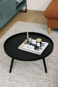 Čierny konferenčný stolík WOOOD Mesa, Ø 78 cm