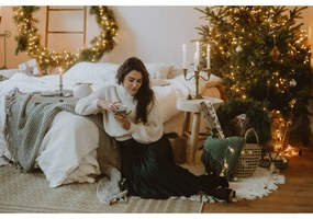 Béžový vlnený koberec Bloomingville Nature, ⌀ 110 cm