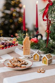 Krémové dezertné taniere s vianočným motívom z kameniny v súprave 2 ks ø 16 cm Jolly – Bloomingville