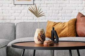 Čierny konferenčný stolík s doskou v orechovom dekore Kave Home Kamelia