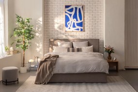 Sivá čalúnená dvojlôžková posteľ s úložným priestorom s roštom 180x200 cm Thessa Bold – Bonami Selection