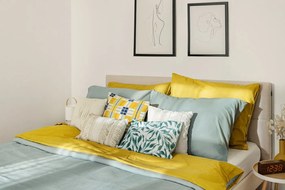 Béžová dvojlôžková posteľ Bobochic Paris Elyna Light, 180 x 200 cm