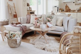 Béžová variabilná rozkladacia rohová pohovka Bonami Selection Pop