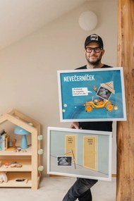 Svetlomodrá stolová lampa (výška 33 cm) Mush – Hübsch