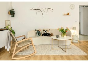 Biela/v prírodnej farbe nízka komoda v dekore duba 165x78 cm Arista – Teulat