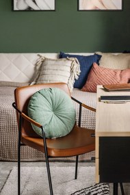 Modrý bavlnený dekoratívny vankúš Tiseco Home Studio Waffle, 45 x 45 cm