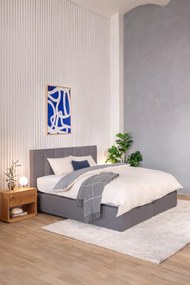 Sivo-béžové 4-dielne predĺžené obliečky na dvojlôžko z bavlny Renforcé s plachtou 200x220 cm – Mila Home