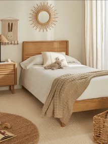 Jednolôžková posteľ z dubového dreva s roštom v prírodnej farbe 90x200 cm Lenon – Kave Home