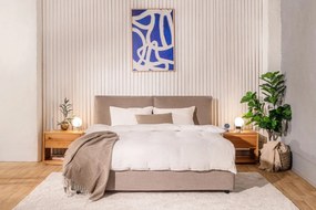 Čalúnená dvojlôžková posteľ taupe s úložným priestorom s roštom 180x200 cm Myra Pillow – Bonami Selection