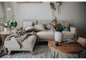 Béžová variabilná rozkladacia rohová pohovka Bonami Selection Pop