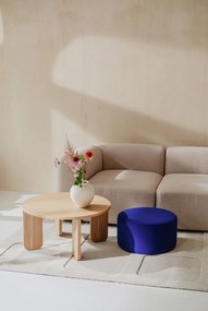 Modrý vlnený taburet Folk – noo.ma