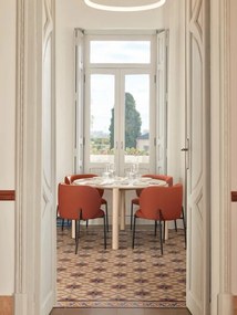 Červené čalúnené jedálenské kreslá v súprave 2 ks Mogi – Teulat