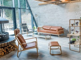 Knižnica z masívneho dubového dreva Gazzda Muse, výška 140 cm