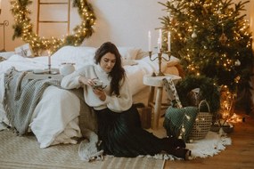 Béžový vlnený koberec Bloomingville Nature, ⌀ 110 cm