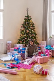 Béžový ľanový záves s pútkami Linen Tales Night Time, 275 x 140 cm