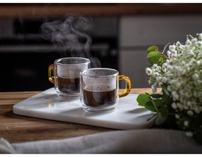 Súprava 2 dvojstenných hrnčekov Vialli Design Amber, 80 ml