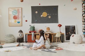 Krémovobiely detský sedací vak Solar System – Lorena Canals