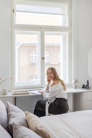 Béžový bavlnený pléd na dvojlôžko 180x250 cm Bedar – Kave Home