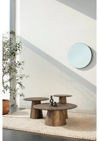 Hnedý okrúhly konferenčný stolík z dubového dreva ø 80 cm Mushroom – Gazzda