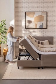 Boxspring posteľ taupe s úložným priestorom 160x200 cm Elva Bold – Bonami Selection