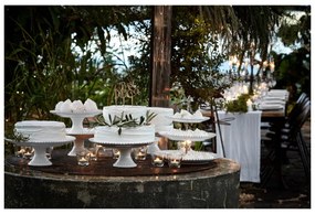 Biely kameninový podnos na tortu Costa Nova Pearl, ⌀ 22 cm