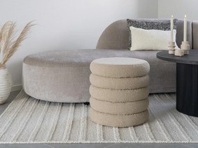 Béžový taburet z textílie buklé Brooklyn – House Nordic