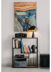 Nástenná knižnica v dekore duba v čierno-prírodnej farbe 75x91 cm Seaford – Actona