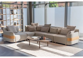 Svetlosivý vankúš k modulárnej pohovke s poťahom zo zmesi vlny a ľanu Hugg - Gazzda